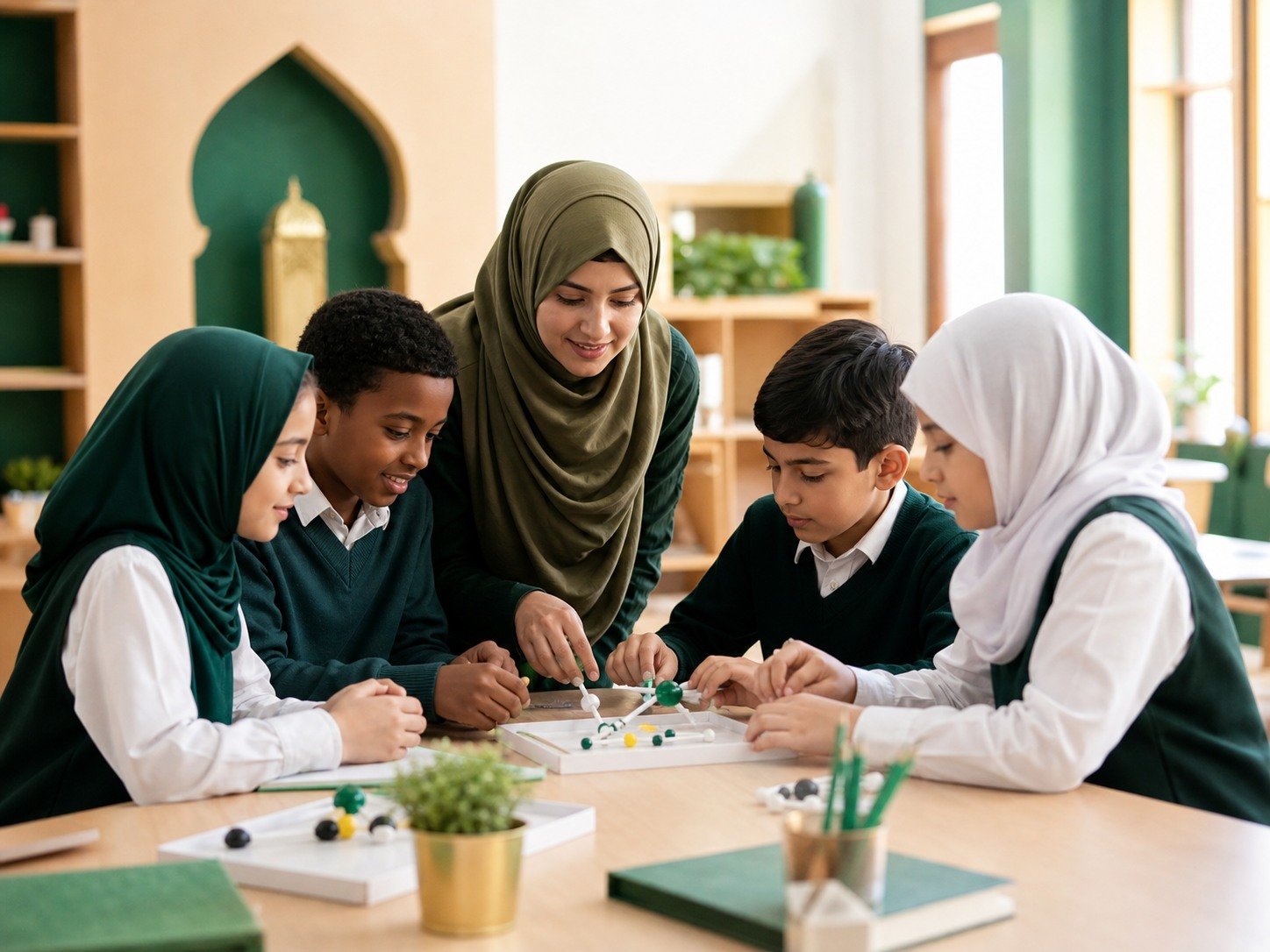 Students preparing for a calm Islamic school routine