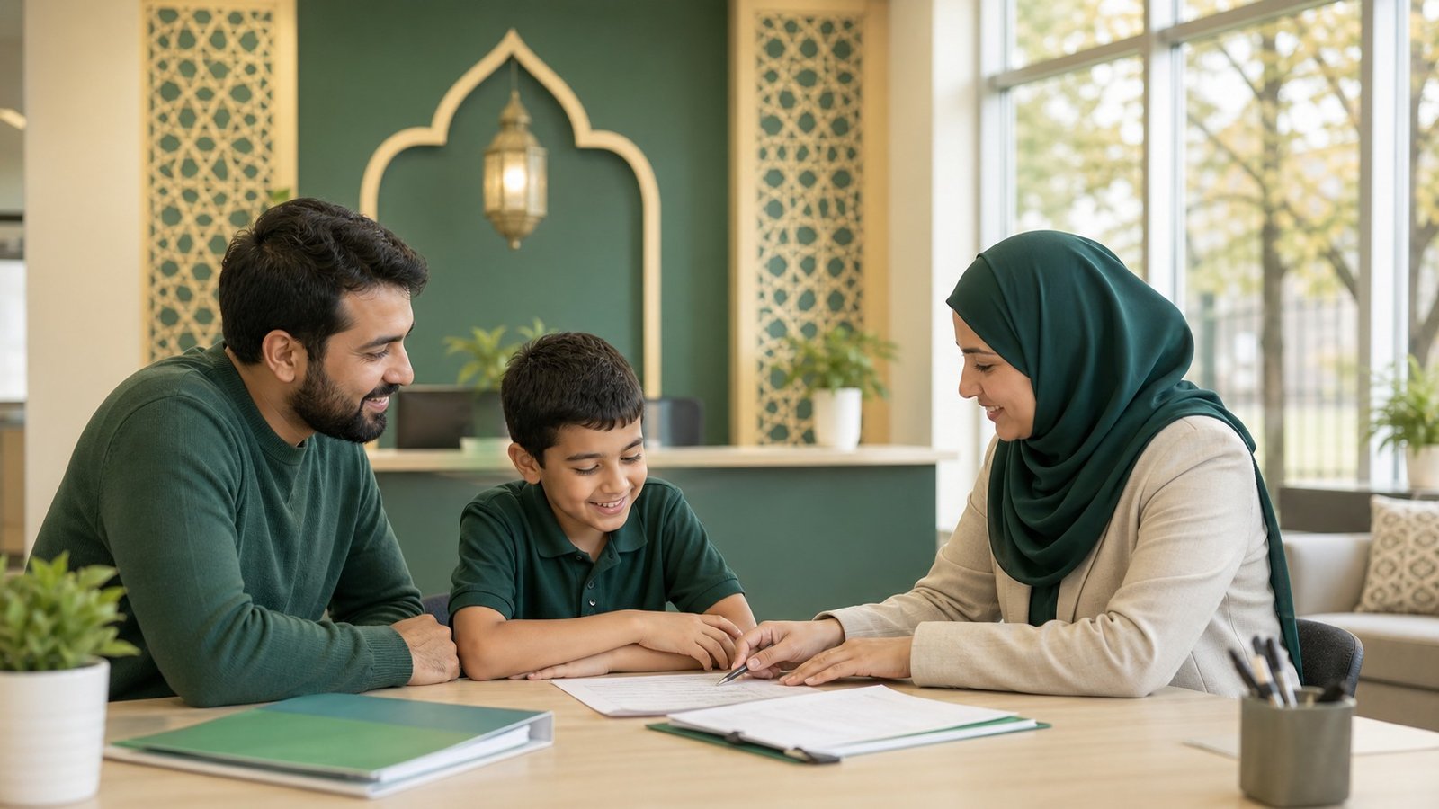 Family meeting with Al-Hidayah Academy admissions staff