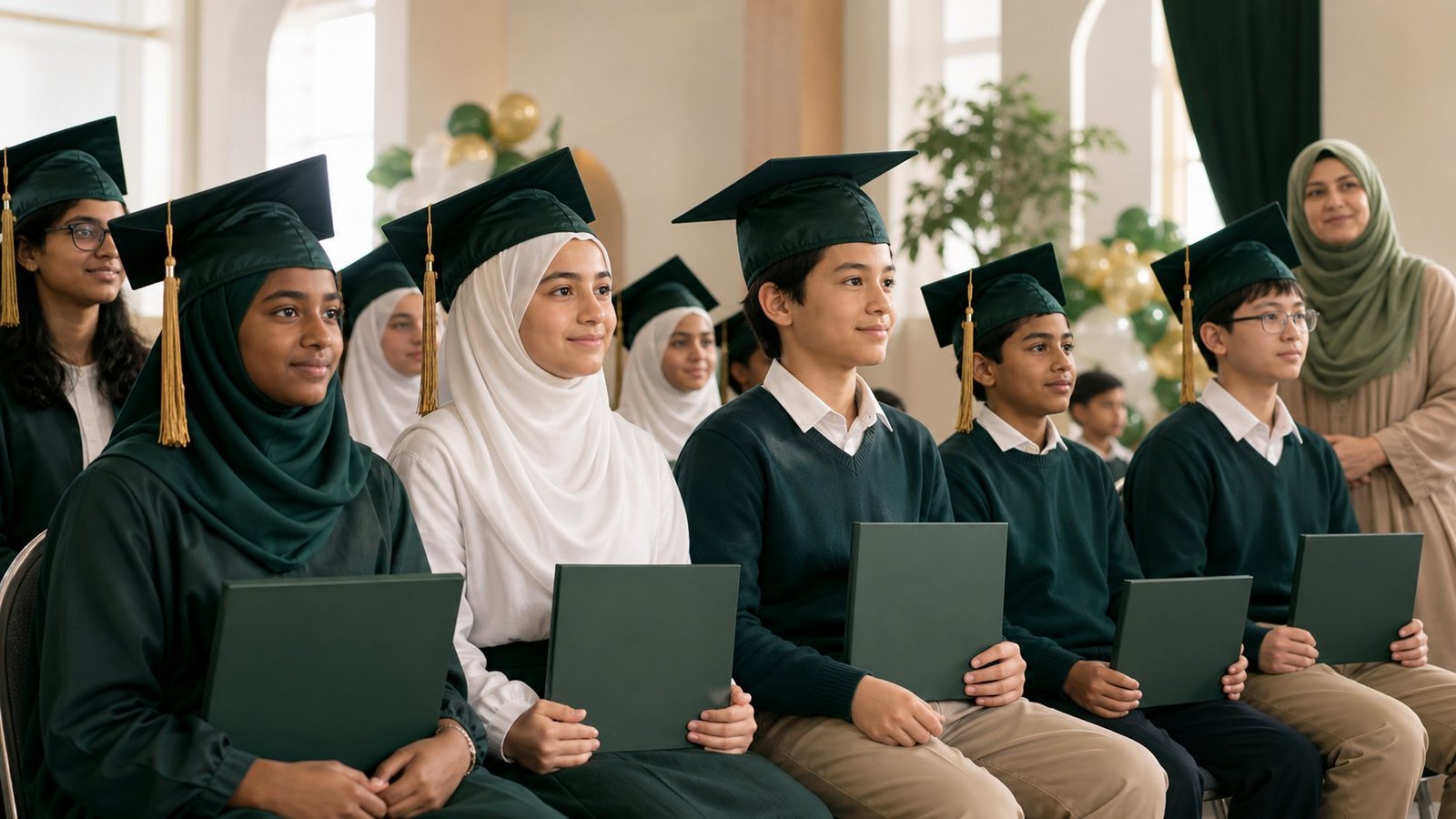 Grade 8 students seated for graduation